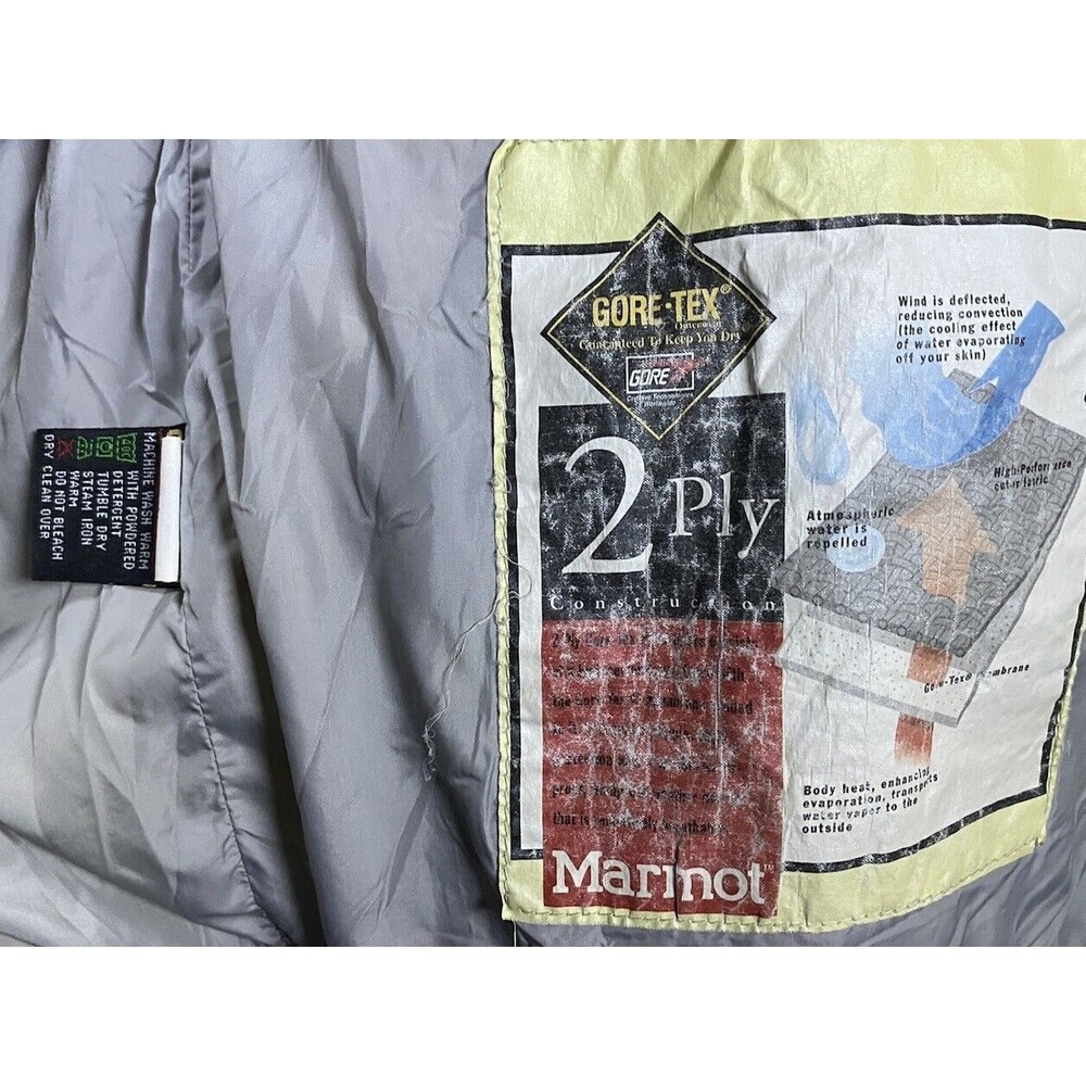 VINTAGE Marmot Jacket Womens Small Yellow Gore-tex Snowboard Ski‎ Winter Coat - Picture 15 of 16